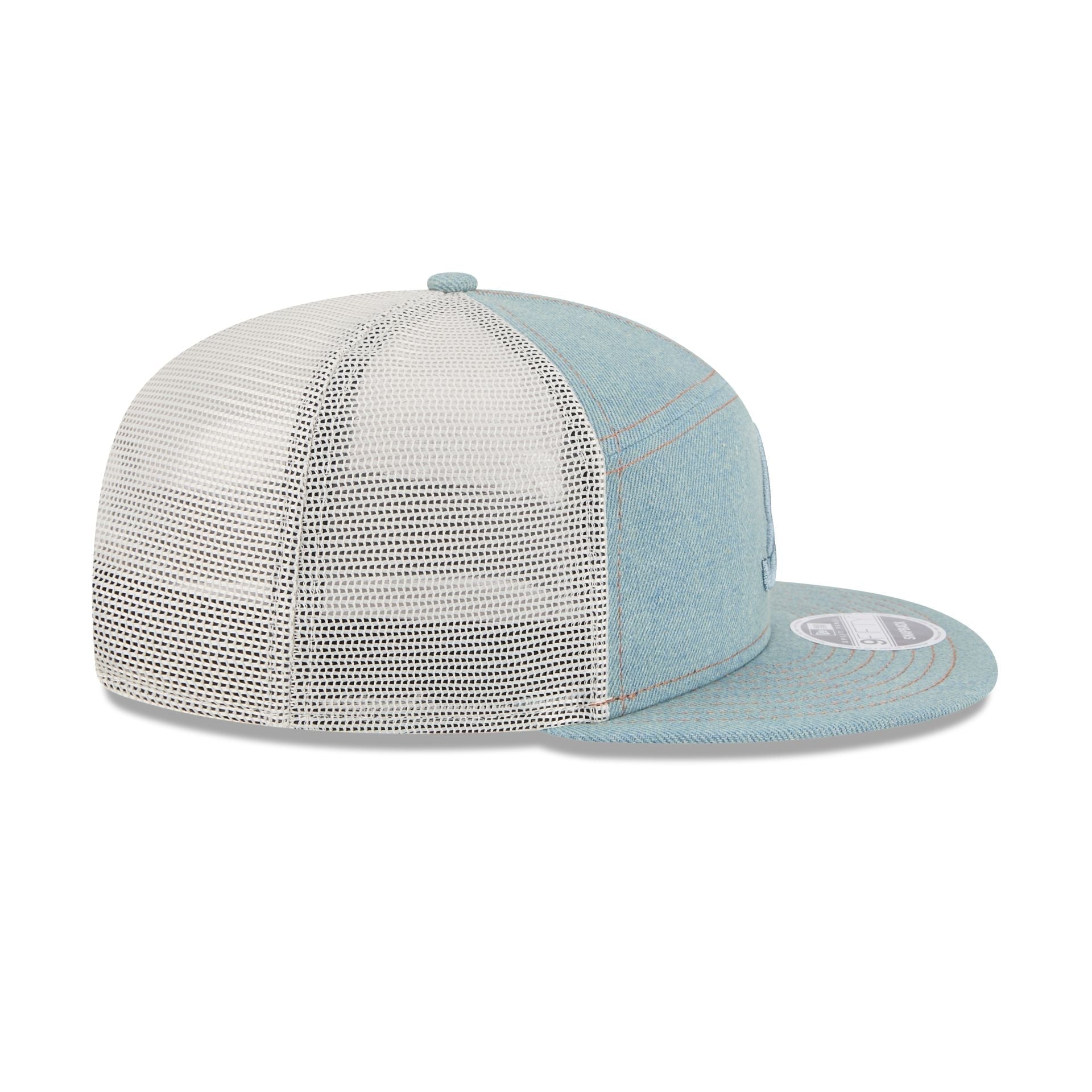 Atlanta Braves Denim 9FIFTY Split Panel Trucker Hat